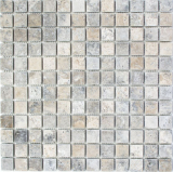 Travertino mosaico piastrelle terrazza pavimento pietra naturale grigio chiaro argento beige backsplash muro piastrelle cucina piastrelle doccia piatto - MOS43-47023