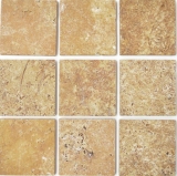 Piastrella travertino pietra naturale giallo oro piastrella pietra naturale marrone dorato aspetto antico pavimento doccia piastrella parete - MOSF-45-51010