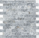 Parete in marmo Splitface parete in pietra pietra naturale grigio antracite parete in mattoni legame 3D ottica piastrelle backsplash - MOS40-48196