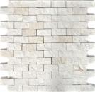 Mosaico di pietra calcarea pietra naturale Splitface muro di pietra bianco crema Brick Limestone 3D ottica piastrelle backsplash muro piastrelle bagno - MOS29-49248
