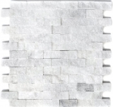 Muro a mosaico di marmo Splitface pietra naturale pietra bianca muro di mattoni legame Ibiza Sugar 3D ottico piastrelle backsplash cucina - MOS45-0204