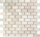 Piastrella a mosaico Travertino pietra naturale beige Brick Chiaro Antique Travertine MOS43-46234_f