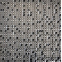 Mosaico di vetro Rivestimento sostenibile Piastrella Recycling Smalto grigio-marrone opaco MOS140-05G