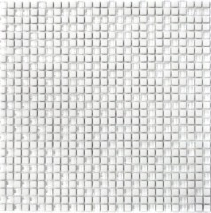 Mosaico di vetro Rivestimento sostenibile Piastrella Riciclaggio Smalto bianco opaco MOS140-07W