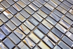 Piastrella di mosaico campione a mano ECO Recycling GLASS rettangolo ECO nero metallizzato 3D MOS355-09_m