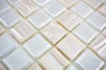 Piastrella di mosaico campione a mano ECO Recycling GLAS ECO bianco metallizzato 3D MOS355-11_m