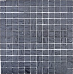 Mosaico di vetro Rivestimento sostenibile Backsplash di piastrelle Riciclaggio nero antracite MOS360-03