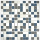 Mosaico di vetro Piastrelle di mosaico bianco grigio antracite Alzatina per doccia Schienale di piastrelle MOS210-P001625