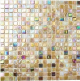Mosaico in vetro tessere di mosaico beige marrone iridescente sabbia parete cucina splashback MOS58-1204