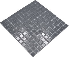 Piastrella di mosaico dipinta a mano Mosaico di vetro traslucido Grigio cristallo BAGNO WC Cucina PARETE MOS63-0202_m
