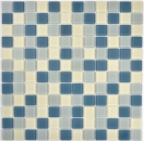 Piastrelle di mosaico di vetro mosaico bianco argento grigio metallizzato piscina mosaico piscina MOS63-0122