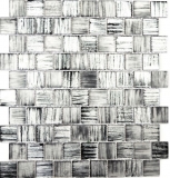 Mosaico di vetro Mosaico di vetro smerigliato struttura nero chiaro opaco smerigliato MOS68-CF41