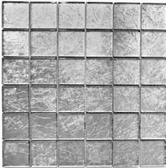 Mosaico di vetro a parete posteriore struttura argento MOS123-8SB26_f