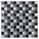 Piastrella di vetro mosaico argento grigio nero struttura aspetto metallo MOS126-1703