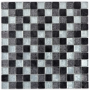 Piastrella di vetro mosaico argento grigio nero struttura aspetto metallo MOS126-1783