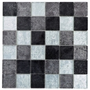 Piastrella di mosaico Mosaico di vetro grigio argento nero struttura aspetto metallo MOS126-1784