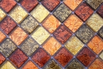 Piastrella di mosaico dipinta a mano Mosaico di vetro traslucido Struttura in cristallo oro arancio MOS120-07814_m