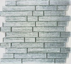 Mosaico di vetro argento Mosaico di piastrelle Backsplash di piastrelle Mosaico di vetro composito aste Chic argento MOS86-8CSV