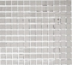 Pannello posteriore a mosaico Mosaico in vetro traslucido Cristallo argento BAGNO WC Cucina PARETE MOS60-0206_f