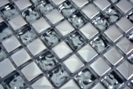 Mosaico dipinto a mano Mosaico in vetro traslucido Crystal EP Vetro argentato BAGNO WC Cucina MOS92-0218_m