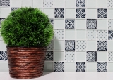 Modello a mano piastrelle di mosaico retro vintage traslucido bianco vetro mosaico cristallo look bianco MOS78B-0103_m