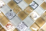 Piastrella di mosaico dipinta a mano Beige traslucido Mosaico di vetro Crystal shell beige MOS82B-0112_m
