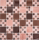 Piastrella di mosaico Traslucido bordeaux Mosaico di vetro combinato Cristallo bordeaux bordeaux bordeaux opaco MOS78-1304_f | 10 tappetini di mosaico