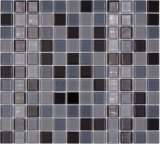 Piastrelle di mosaico di vetro grigio antracite nero BAGNO WC cucina MURO pannello di mosaico MOS62-0208