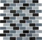 Mosaico composito grigio antracite nero mattone vetro mosaico BAGNO WC cucina MOS66-0208