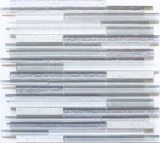 Mosaico di vetro pietra artificiale aste mosaico piastrelle composito bianco vecchio bianco grigio chiaro antracite piastrelle backsplash parete bagno - MOS86-MS90