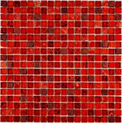 Piastrella di vetro a mosaico rosso resina rosso scuro BAGNO WC cucina piastrella WALL piastrella backsplash - MOS92-0904