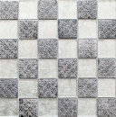 Piastrella di mosaico argento vetro mosaico resina aspetto argento piastrelle backsplash cucina parete MOS88-8OP6