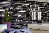 Aste per mosaico di vetro tessere per mosaico in acciaio inox nero argento MOS86-0302