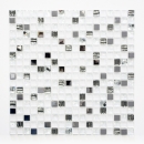 Piastrella di vetro a mosaico in acciaio inox bianco backsplash cucina piastrelle bagno - MOS92-0107