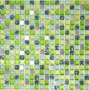 Piastrella di vetro a mosaico in acciaio inox verde lime argento glitter rivestimento bagno - MOS92-0506