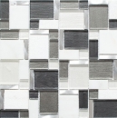 Pietra naturale vetro mosaico piastrelle alluminio bianco grigio antracite fango backsplash parete bagno - MOS49-FK02