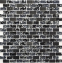Mosaico aste composito pietra naturale mosaico piastrelle nero antracite mattone vetro mosaico cava vetro marmo cucina alzatina bagno - MOS87-b1128