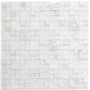 Pietra naturale vetro mosaico marmo mosaico piastrelle bianco grigio chiaro carrara look cava vetro piastrelle backsplash parete bagno cucina - MOS87-v1411