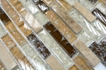 Piastrella di mosaico dipinta a mano traslucida beige chiaro Mosaico di vetro composito Pietra di cristallo emperador light MOS87-V1353_m
