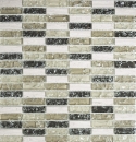 Piastrella di mosaico Barre traslucide grigio-verde Mosaico di vetro Pietra di cristallo grigio-verde MOS87-S1252_f