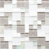 Mosaico in vetro pietra naturale tessere di mosaico bianco grigio antracite smerigliato piastrelle di vetro backsplash cucina - MOS88-MC659