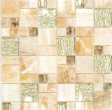 Pietra naturale vetro mosaico marmo mosaico piastrelle ambra oro ocra marrone backsplash parete cucina WC - MOS88-MC649