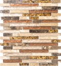 Mosaico di vetro pietra naturale aste di vetro mosaico piastrelle beige crema marrone marmo piastrelle backsplash cucina bagno WC - MOS86-1302