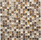 Piastrella di mosaico Traslucido beige marrone Mosaico di vetro Pietra di cristallo beige marrone MOS92-1303_f