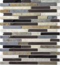 Mosaico in vetro pietra naturale tondini mosaico beige marrone grigio nero antracite piastrelle backsplash parete - MOS86-0206