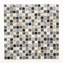 Mosaico di vetro in pietra naturale beige marrone grigio antracite nero - MOS92-0209