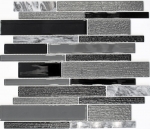 Mosaico di vetro pietra naturale piastrelle di mosaico composito marmo grigio antracite nero piastrelle da parete bagno cucina WC - MOS67-GV44