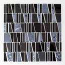 Pietra naturale vetro mosaico marmo mosaico piastrelle acciaio inox nero antracite grigio scuro piastrelle backsplash parete cucina - MOS87-0107