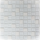Piastrella di mosaico bianco traslucido rettangolo mosaico di vetro Crystal stone bianco MOS82-0111_f