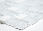 MOS82-0111_m tessere di mosaico a mano traslucido bianco rettangolo vetro mosaico pietra cristallo bianco